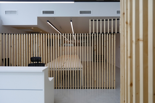 Pintura interior de la nuevas oficinas de auditores y asesores Gayca en Irun 